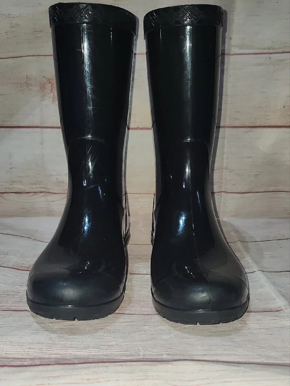 UGG Kids Black Glossy Rain Boots
